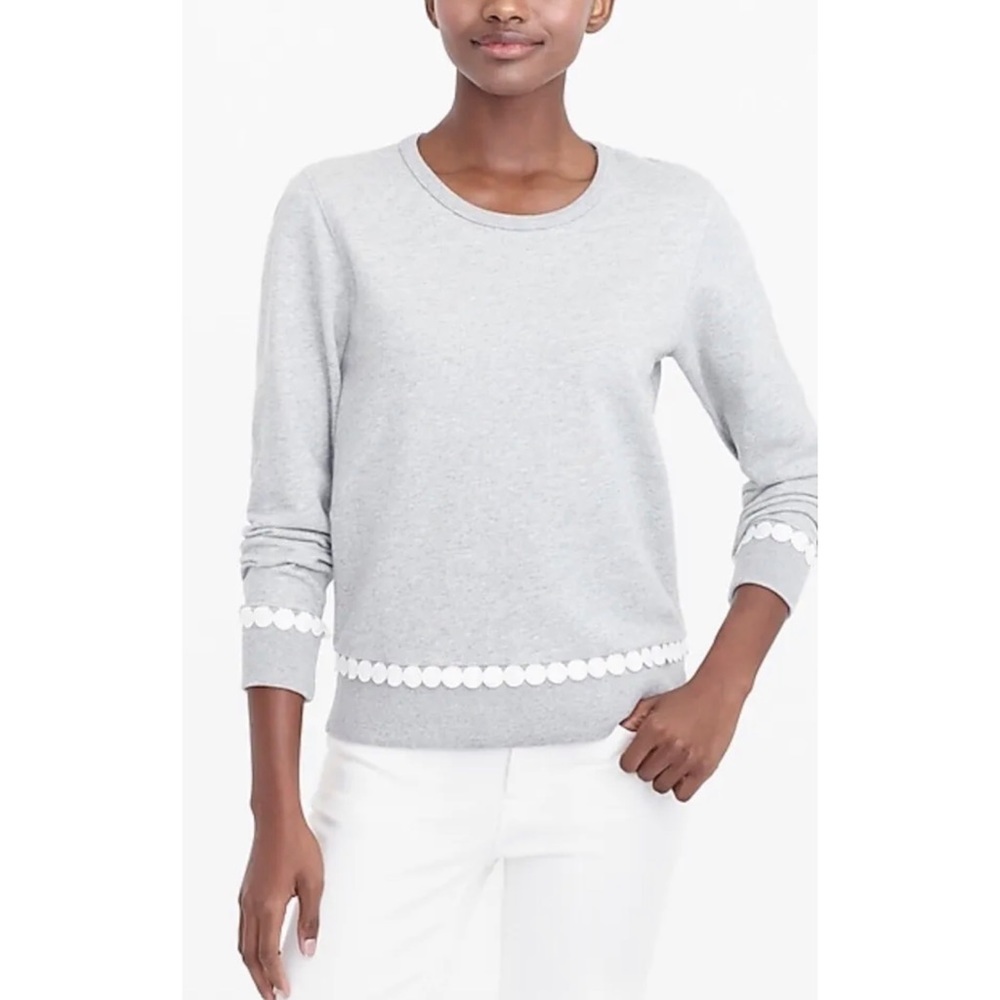 J. Crew Womens Pom‎ Pom Gray Sweatshirt Pullover XXS H8189 B1